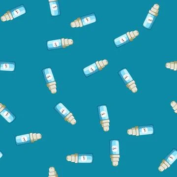 Seamless pattern face eye cream cartoon vector color イラスト素材