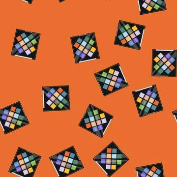 Seamless pattern face eyeshadow beauty cartoon vector Stock Illustration