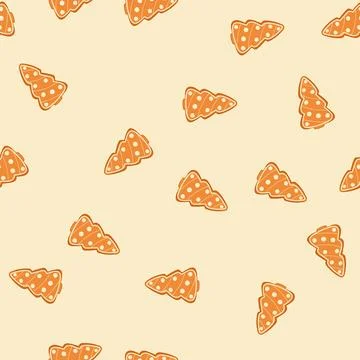 Seamless pattern face gingerbread cartoon vector Stock Illustration