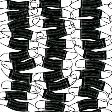 Seamless pattern with face masks. Stock Illustration