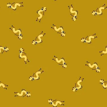 Seamless pattern face pasta character cartoon vector Stock Illustration