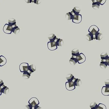 Seamless pattern face respirator mask cartoon vector Stock Illustration