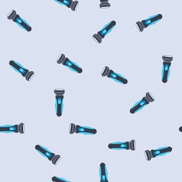 Seamless pattern face shaver electric cartoon vector Stock Illustration