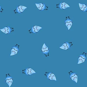Seamless pattern face water drop character cartoon vector Illustrazione stock