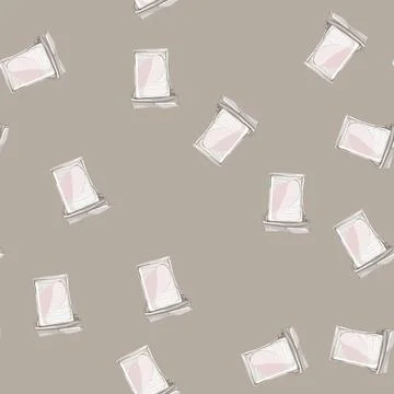 Seamless pattern facial cotton pad cartoon vector Stock Illustration