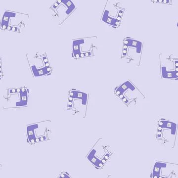 Seamless pattern factory sew machine cartoon vector イラスト素材