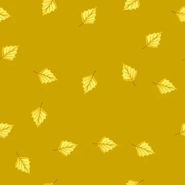 Seamless pattern fall autumn leaf cartoon vector Stock Illustration