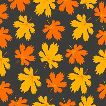 Seamless pattern with fall autumn maple leaves イラスト素材
