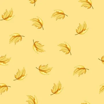 Seamless pattern fall maple leaf cartoon vector 库存插图