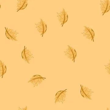 Seamless pattern fall maple leaf cartoon vector 스톡 일러스트
