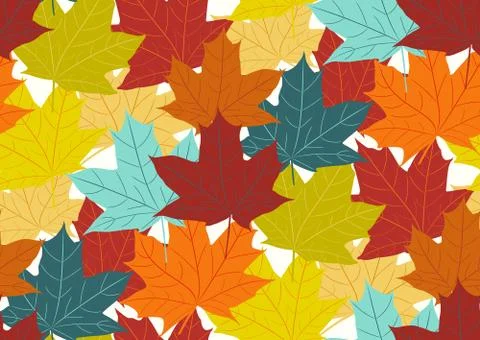 Seamless pattern with fall maple leaves. Stock Illustration