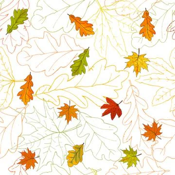 Seamless pattern with fall maple leaves. Vector illustration. Illustrazione stock