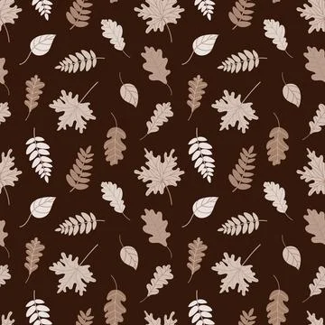 Seamless pattern with fallen autumn leaves. vector Stock Illustration