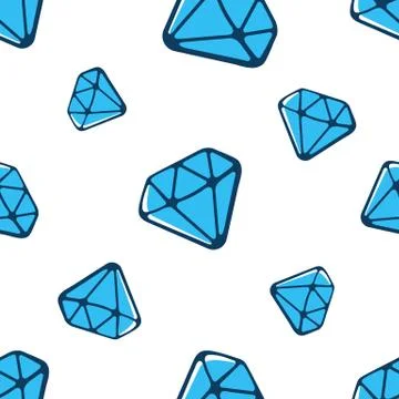 Seamless pattern with falling big and small blue diamonds Stock Illustration