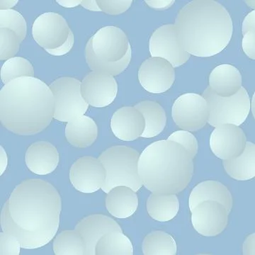 Seamless pattern with falling blue 3d balls. Vector Stock Illustration