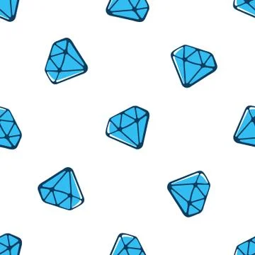 Seamless pattern with falling blue diamonds Stock Illustration