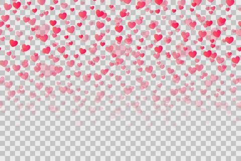 Seamless pattern with falling confetti hearts for Valentines day. Background Stock Illustration