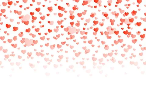 Seamless pattern with falling confetti hearts for Valentines day. Background Stock Illustration