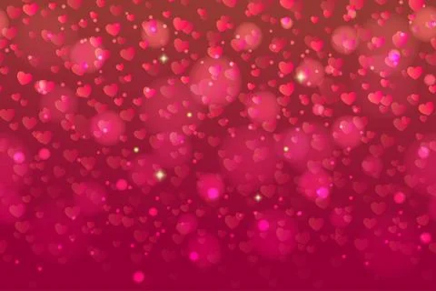 Seamless pattern with falling confetti hearts for Valentines day. Background Stock Illustration