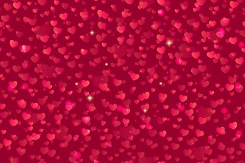 Seamless pattern with falling confetti hearts for Valentines day. Background Stock Illustration