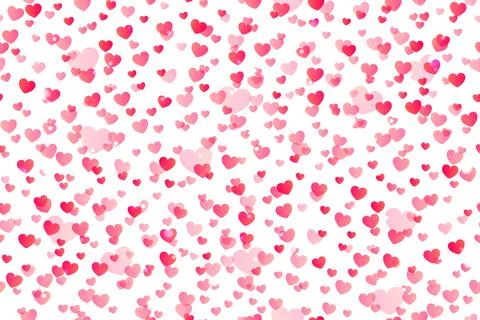 Seamless pattern with falling confetti hearts for Valentines day. Background Stock Illustration