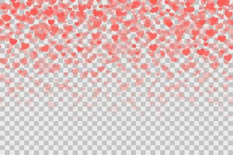 Seamless pattern with falling confetti hearts for Valentines day. Stock Illustration