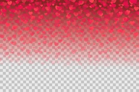 Seamless pattern with falling confetti hearts for Valentines day. Stock Illustration