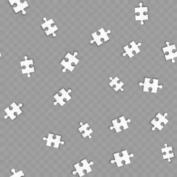 Seamless pattern with falling Jigsaw puzzle. Vector Stock Illustration