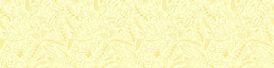 Seamless pattern falling leaves, acorns, berries, mushrooms. Vector light aut Stock Illustration