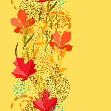 Seamless pattern with falling leaves. Stock Illustration