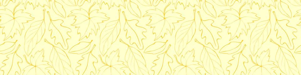 Seamless pattern falling leaves. Vector autumn texture isolated, hand drawn i Stock Illustration