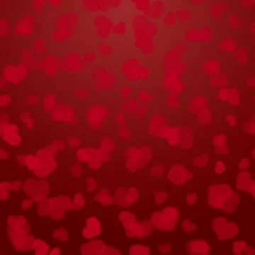 Seamless pattern with falling red hearts on red. Vector. Stock Illustration