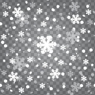 Seamless pattern with falling snow and snowflakes Stock Illustration