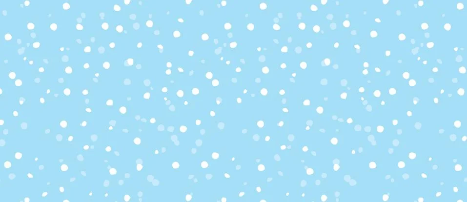 Seamless pattern with falling snow on blue Stock Illustration