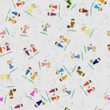 Seamless pattern of family イラスト素材