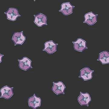 Seamless pattern Fantasy magic shield providing protection from danger Illustrazione stock