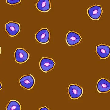 Seamless pattern Fantasy magic shield protecting with centered pink gemstone Stock Illustration
