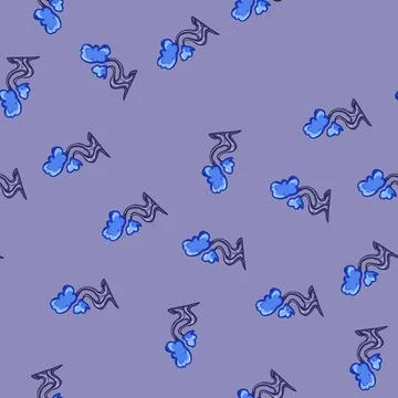 Seamless pattern Fantasy magic tree art with alien plants 库存插图