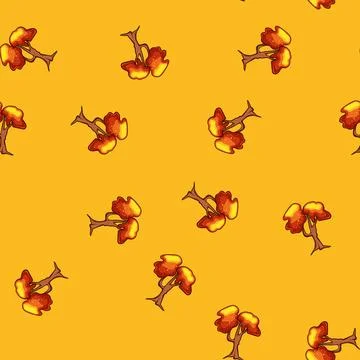 Seamless pattern Fantasy magic tree element for game design イラスト素材