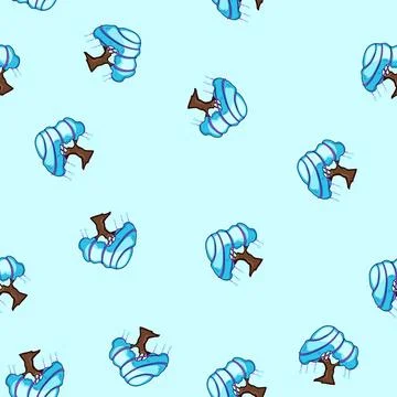 Seamless pattern Fantasy magic tree with glowing orbs design Stock Illustration