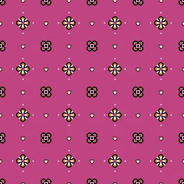 Seamless Pattern in fantasy medieval style with tiny styled elements Stock Illustration