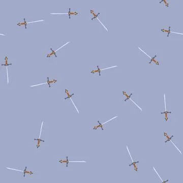 Seamless pattern fantasy medieval sword cartoon vector Stock Illustration