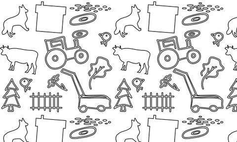 Seamless pattern with a farm Stock Illustration