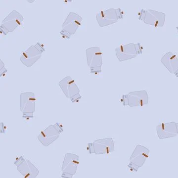 Seamless pattern farm metal milk can cartoon vector Stock Illustration