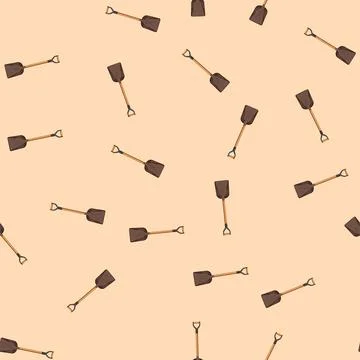 Seamless pattern farm shovel tool cartoon vector Illustrazione stock