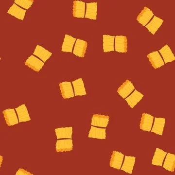 Seamless pattern farming haystack cartoon vector イラスト素材