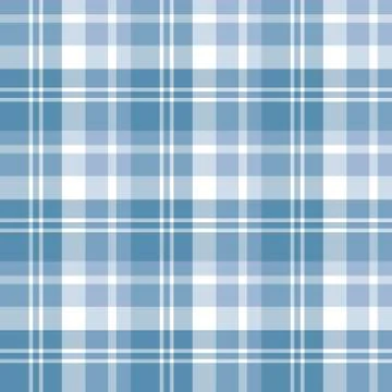 Seamless pattern in fascinating discreet blue and white colors for plaid, Stock Illustration