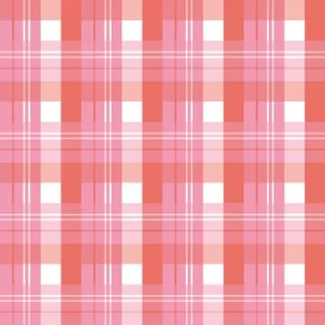 Seamless pattern in fascinating pink, red and white colors for plaid, fabric, Stock Illustration