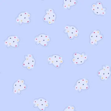 Seamless pattern fashion boho cloud cartoon vector Stock Illustration