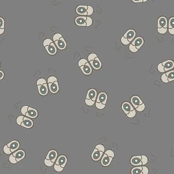 Seamless pattern fashion boho earrings cartoon vector 库存插图